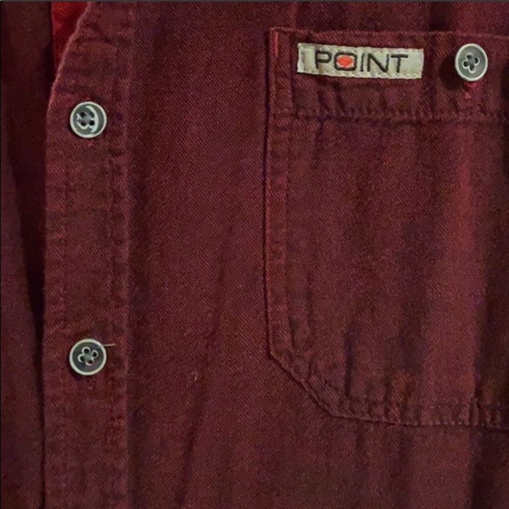 POINT ZERO Burgundy Denim Men’s Shirt !!! Size Large - Picture 3 of 8